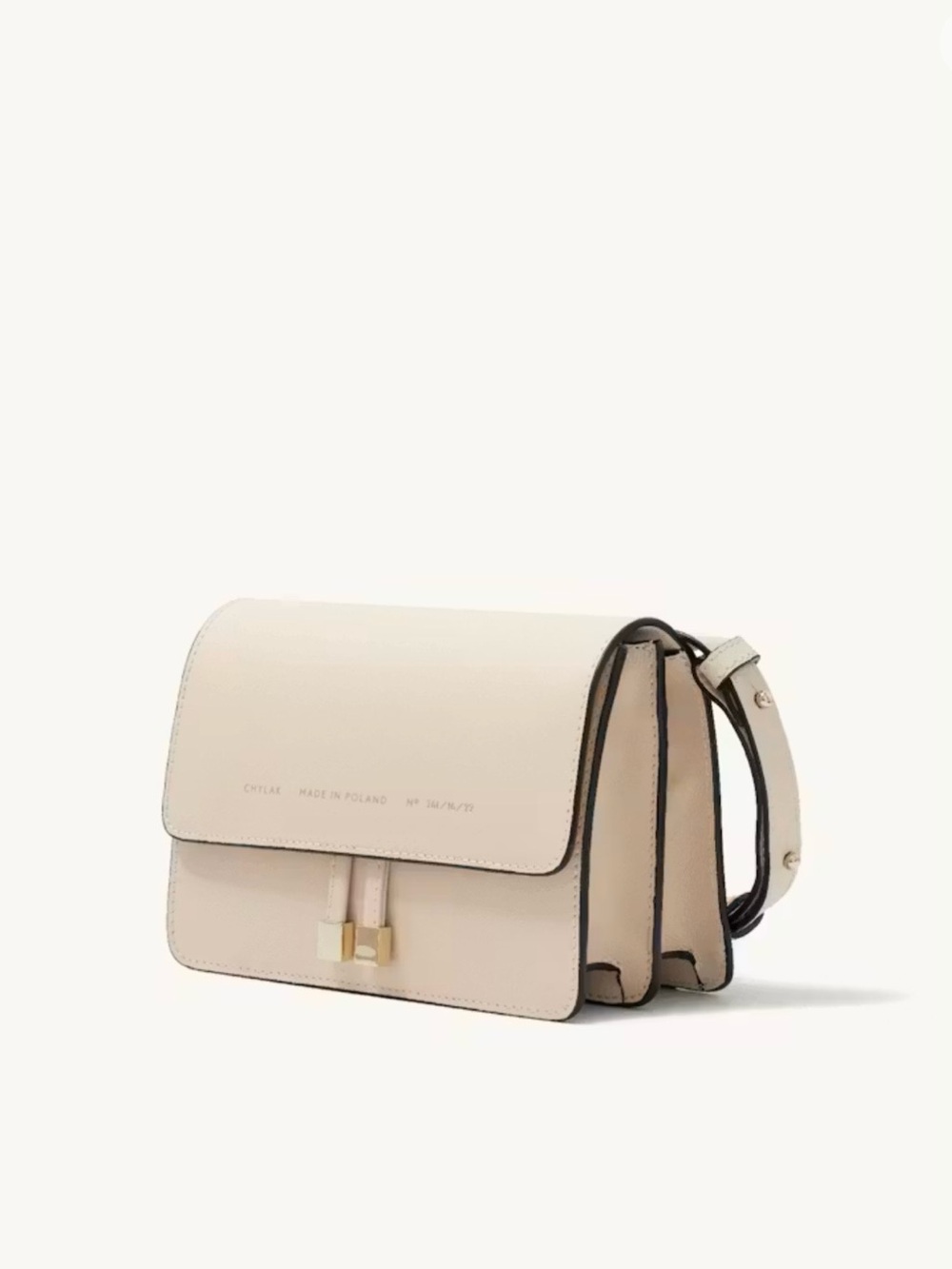 Chylak Structured Cream Leather Crossbody Bag with Minimal Hardware - Picture 2 of 6